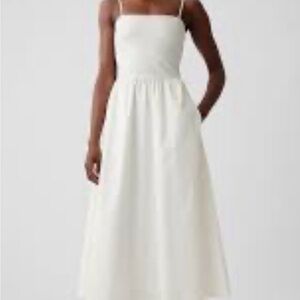 GAP mixed media midi dress white XS
